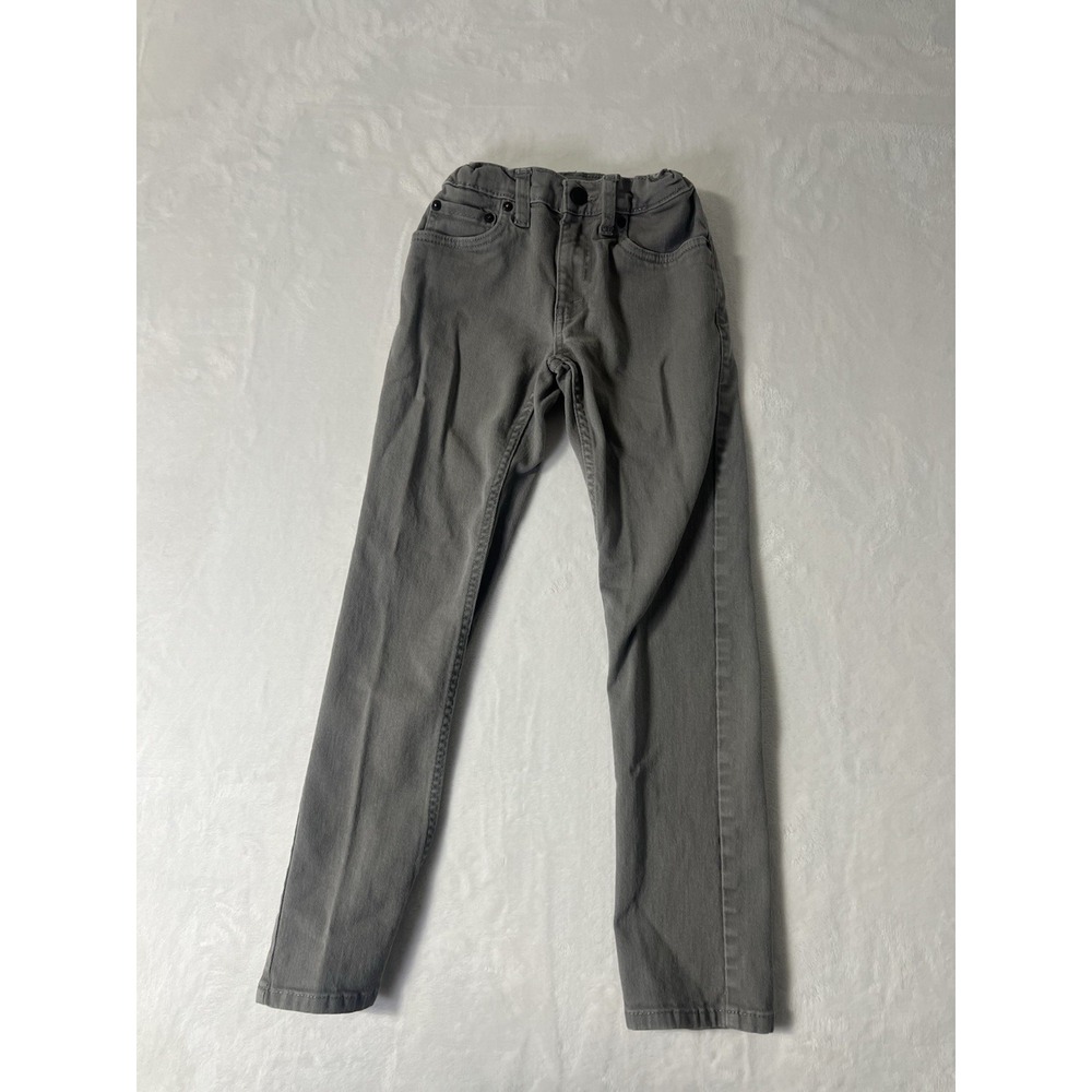 Levis 510 Jeans Boys 8 Reg Super Skinny Gray Denim School Kids Youth City*